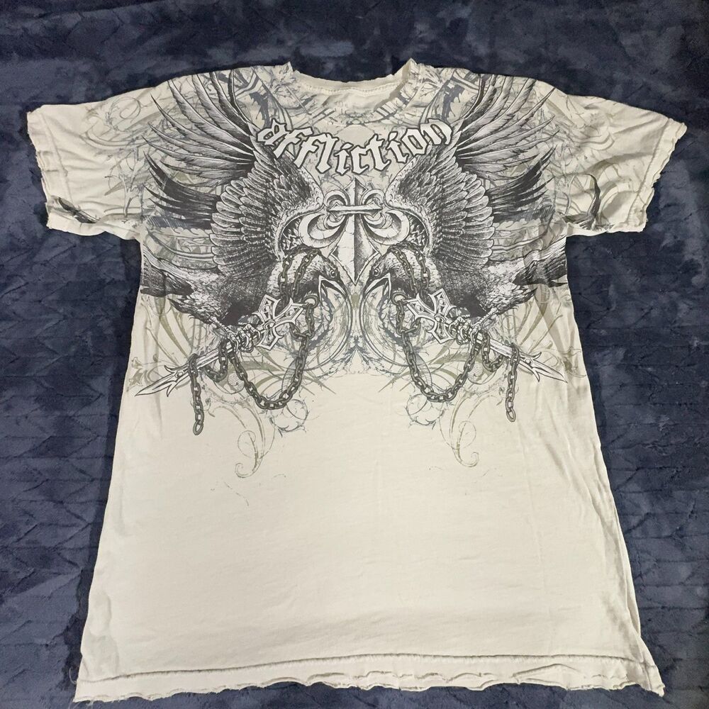 Y2K Affliction Grunge T Shirt L